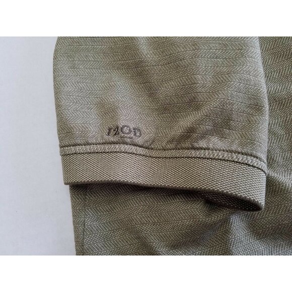 Izod Golf Cotton Cool-FX Polo Shirt Mens Sz Medium Olive Short Sleeve Collared - Picture 9 of 12